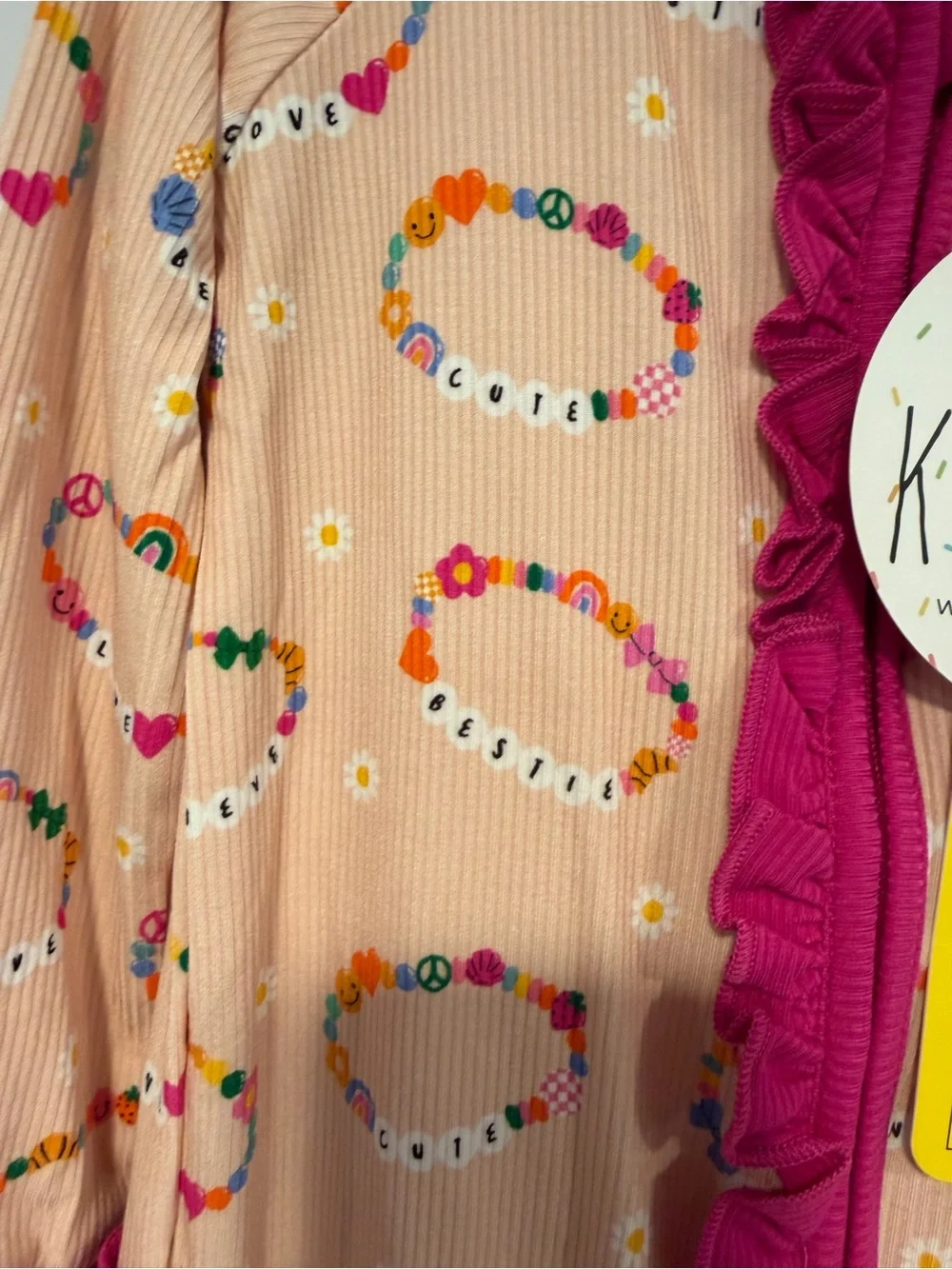 NWT Kiki and lulu Taylor Swift Eras friendship bracelet‎ Pink Ruffle One-Piece